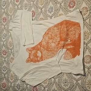 Womens lg 3/4 sleeve cotton fox shirt